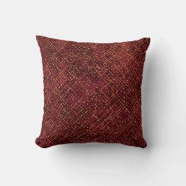 Almofada Luxurious Gold Maroon Pixels , Elegant, Modern