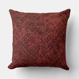 Almofada Luxurious Gold Maroon Pixels , Elegant, Modern