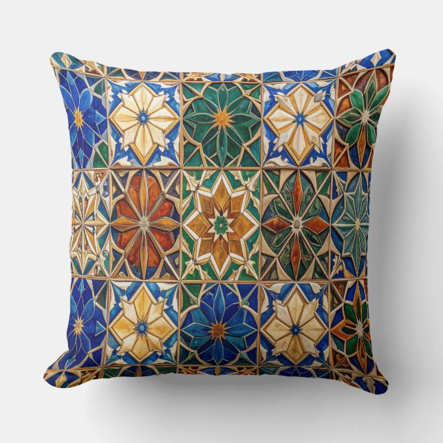 Almofada Luxury Algerian Zellig Tile Pattern Prayer Pillow (Frente)