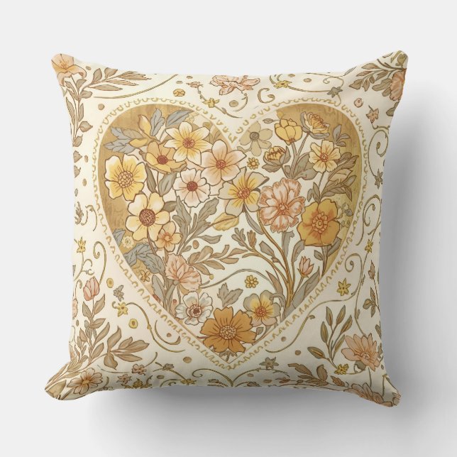 Almofada Luxury, , Beigi Gold ,Love Heart , Valentine's Day (Frente)