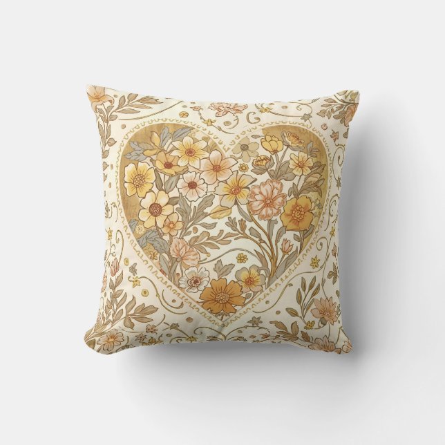 Almofada Luxury, , Beigi Gold ,Love Heart , Valentine's Day (Frente)