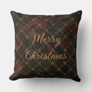 Almofada Luxury, Christmas Pattern, Gold Merry Christmas