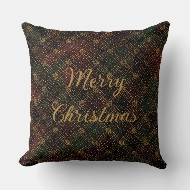 Almofada Luxury, Christmas Pattern, Gold Merry Christmas (Frente)