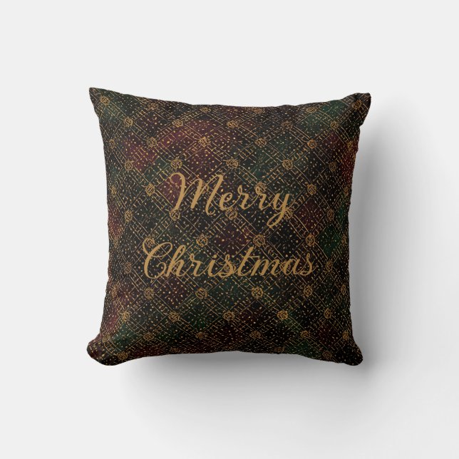Almofada Luxury, Christmas Pattern, Gold Merry Christmas (Frente)