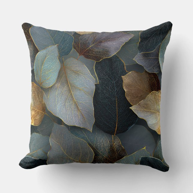 Almofada Luxury Gold Leaf Throw Pillow (Frente)