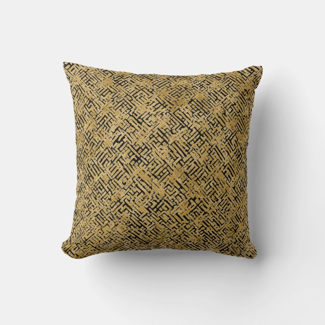 Almofada Luxury Gold Pattern ,Gold Black (Frente)