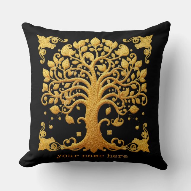 Almofada Luxury Golden Tree of Life (Frente)