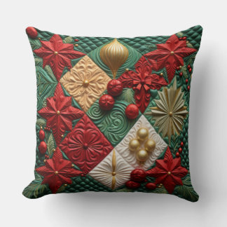 Almofada Luxury Quilted Christmas Throw Pillow
