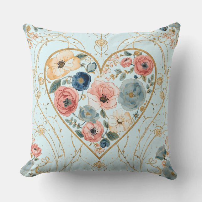 Almofada Luxury, Valentine's Day, Flowers of My Heart (Frente)