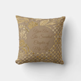 Almofada Luxury, Valentine's Day, Gold Flowers, Pixels 
