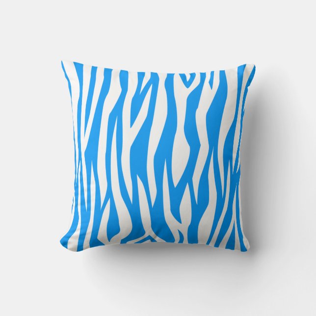Almofada Luz - impressão azul da zebra (Frente)