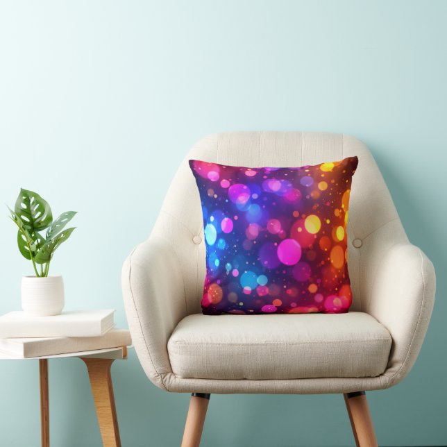 Almofada Luzes Bokeh Neon Abstratas (Cadeira)