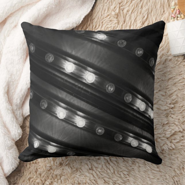 Almofada Luzes de brilho preto e branco (Cobertor)