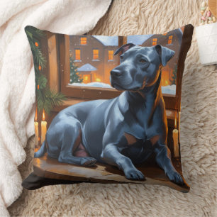 Almofada Luzes de Natal American Staffordshire Feriado