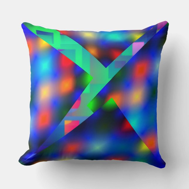 Almofada Luzes desfocadas coloridas, com abstrato (Frente)