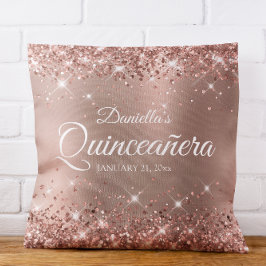 Almofada Luzidio Rosa Dourado Glam Gradiente Quinceañera 15