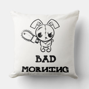 Almofada Má Manhã Engraçada Voodoo Bunny T Shirt