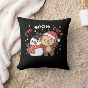 Almofada Macaco Eu Te Amo Neve Muito Snowman Pun