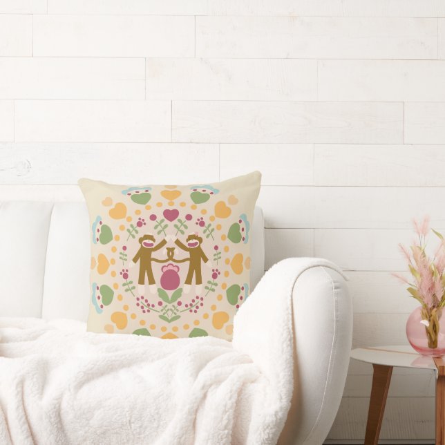 Almofada Macaco-meias amantes em um jardim popular (Sofá)