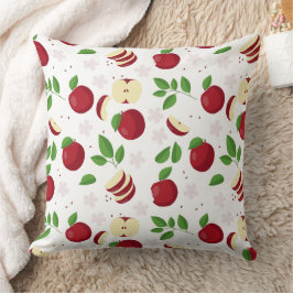 Almofada Maçãs Vermelhas, Blossomas e Padrão Verde