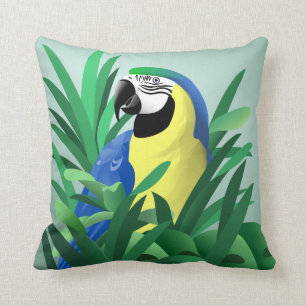Almofada Macaw azul e Dourado