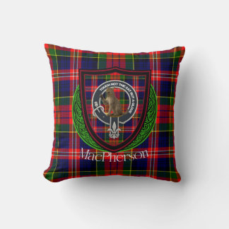 Almofada MacPherson Scottish Clan Tartan & Crest