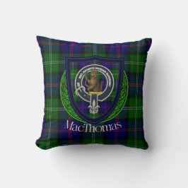 Almofada MacThomas Scottish Clan Tartan & Crest