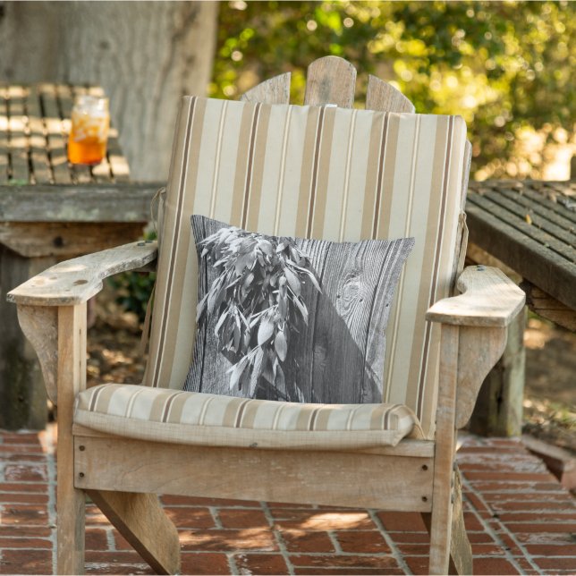 Almofada madeira botânica, branca-negra, em dificuldades (Cadeira)