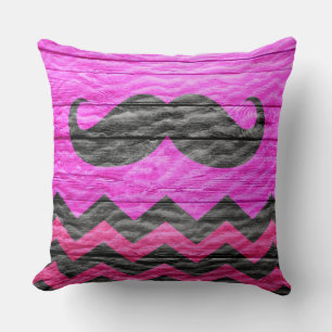 Almofada Madeira Moderna do Chevron Mustache