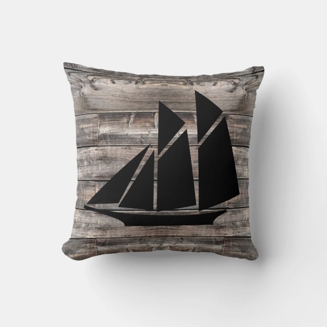 Almofada madeira russa e BOAT SAIL | TRAVESSEIRO DECORATIVO (Frente)