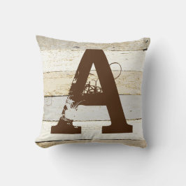 Almofada Madeira russa e travesseiro decorativo de cartas