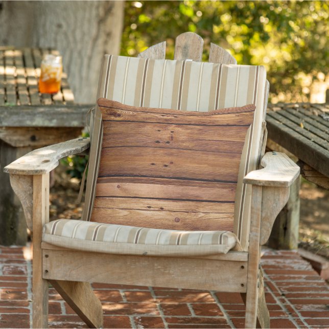 Almofada Madeira travesseiro decorativo Rústica Laranja (Cadeira)