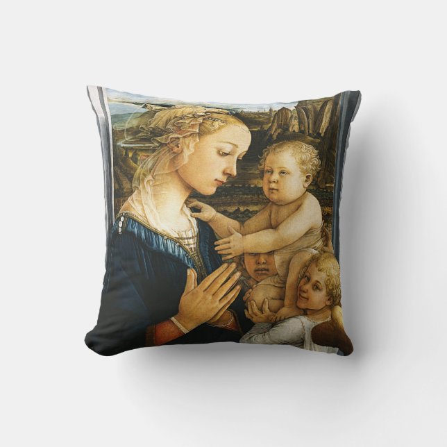 Almofada Madonna com criança e dois anjos, Filippo Lippi (Frente)
