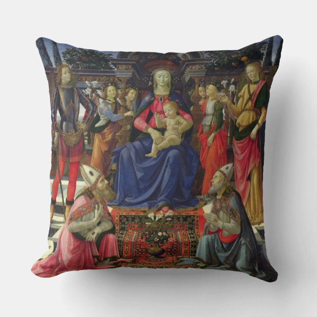 Almofada Madonna e criança com SS. Justus, Zenobius e th (Frente)