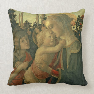 Almofada Madonna e criança com St John o baptista (óleo o