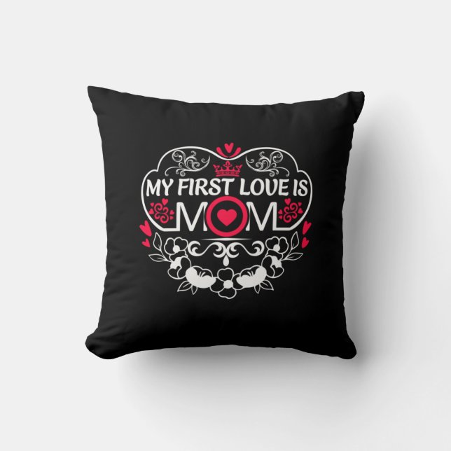 Almofada Mãe Arte Meu Primeiro Amor É Mãe (Frente)