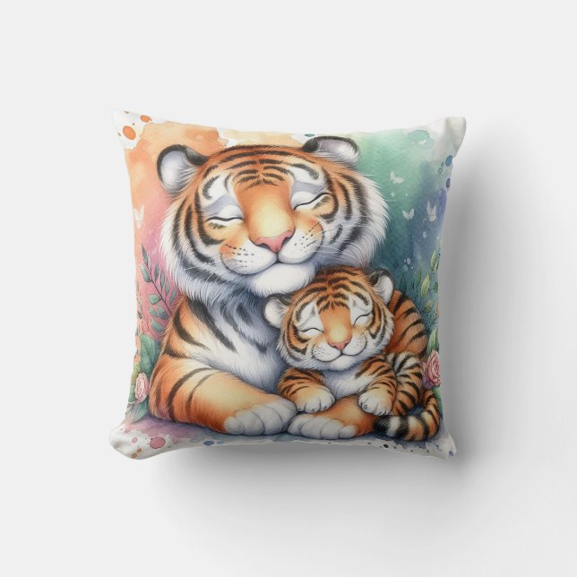Almofada Mãe & Bebê Tigre (Frente)