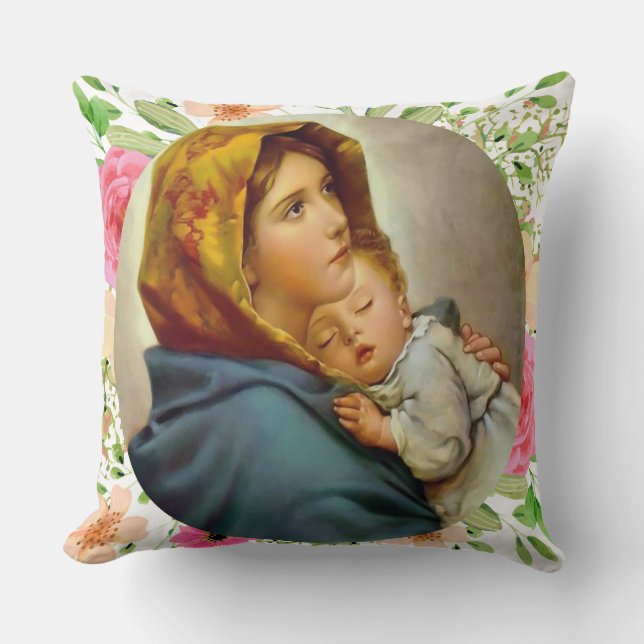 Almofada Mãe Bendita de Deus Nossa Senhora Virgem Maria (Frente)