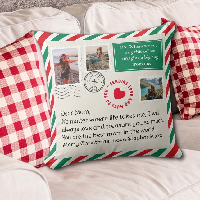 Almofada Mãe Carta Manuscrita Carta Fotográfica Colagem Abr (Criador carregado)