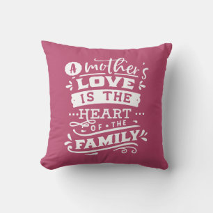 Almofada Mãe com a mão amada, mãe Na moda Magenta 