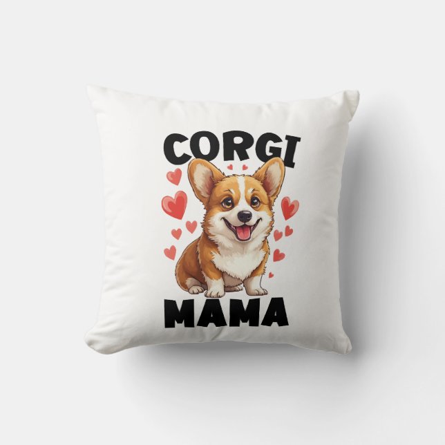 Almofada Mãe Corgi - Mama Corgi Fofa (Frente)