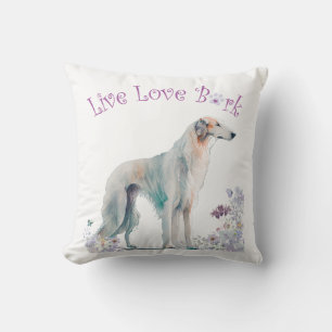 Almofada Mãe de Cachorro Borzoi Floral