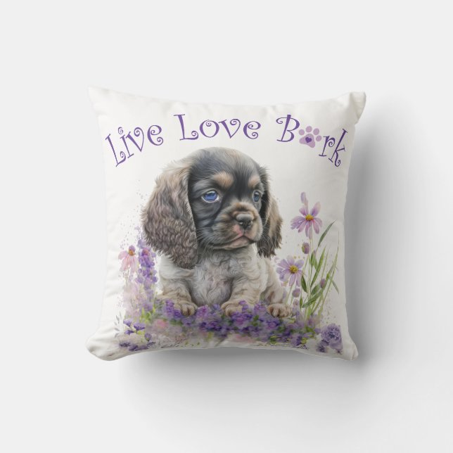 Almofada Mãe de Cachorro Cocker Spaniel Floral (Frente)