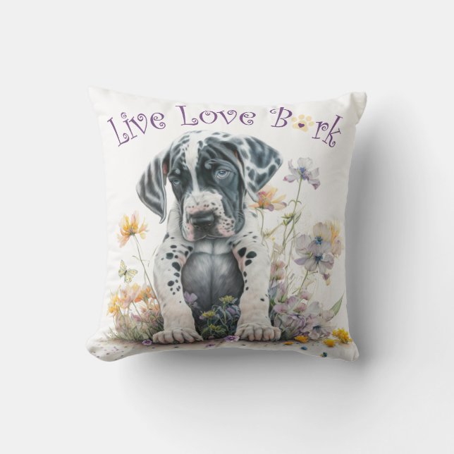Almofada Mãe de Cachorro Great Dane Floral (Frente)