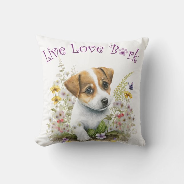 Almofada Mãe de Cachorro Jack Russell Floral (Frente)