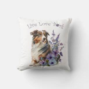 Almofada Mãe de Cachorro Pastor Australiano Floral