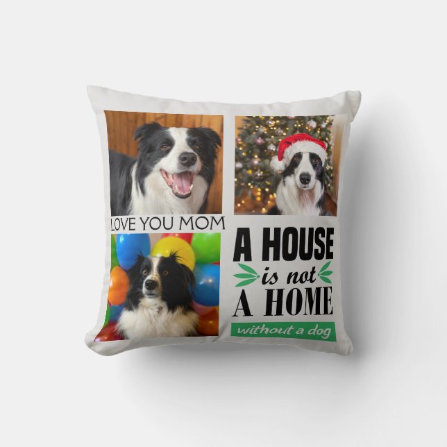 Almofada Mãe de cães três imagens personalizadas colagem e  (Frente)