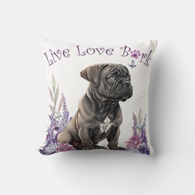 Almofada Mãe de Cane Corso Floral (Frente)