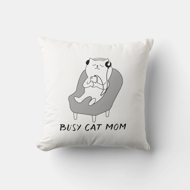 Almofada Mãe de Cat Ocupada (Frente)