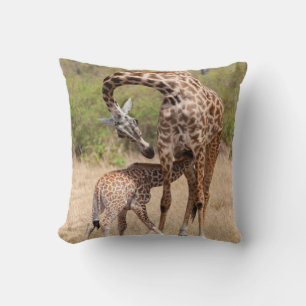 Almofada Mãe e bebê de girafa no Quênia